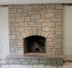 This fireplace stone was refinish to make it look more lively.  See what some artisitic staining stain did to makeover this stone brick fireplace.